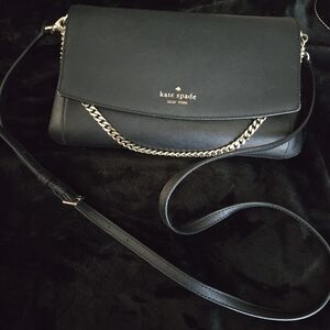 Kate Spade Black Crossbody Bag Chain Strap Leather Purse